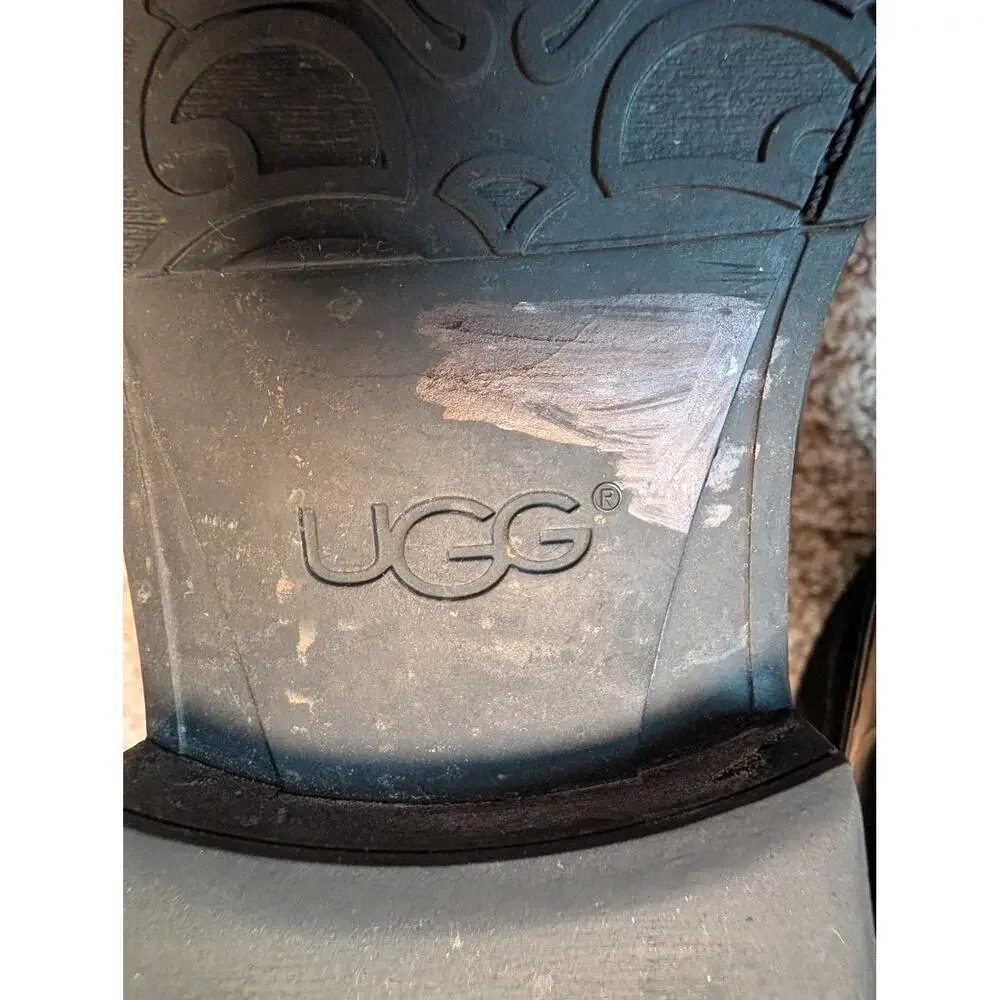 UGG Paxton Rain Boots Men Size 11 Black Waterproof Rubber Suede Chelsea Ankle